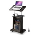 thumbnail image 1 of Yescom Stand de Pédagogie Portable Chariot Roulant pour Ordinateur Portable sur Roues Rangement Mobile Hauteur Réglable Classe Bureau à Domicile Noir, 1 of 11