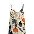 thumbnail image 6 of Women's Halloween Strap Jumpsuit Sleeveless One Piece Pumpkin Bat Cat Romper Playsuit Spaghetti Strap Baggy Overalls Pants, 6 of 7