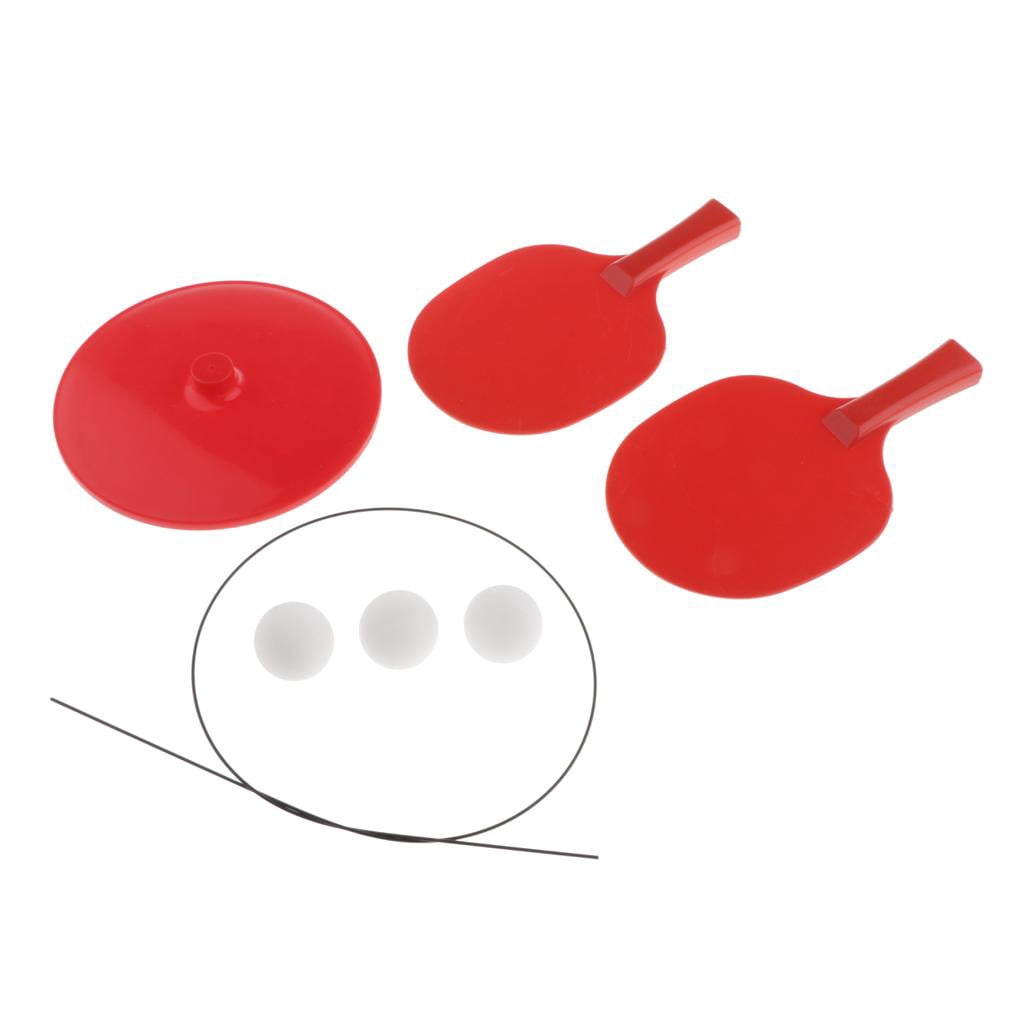 Axioma Elastic Table Tennis Trainer Paddle Equipment Rebound Fixed Toy Ping Bat Red Plastic