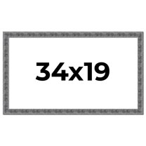 34x19 Frame Silver Black Rustic Sonoma Solid Wood Picture Frame | 1.5 Inch Moulding Width |
