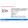 thumbnail image 2 of Left Exhaust Manifold - Compatible with 1988 - 1991 GMC S15 Jimmy 4.3L V6 1989 1990, 2 of 2