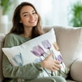 thumbnail image 3 of Decorative Throw Pillow Covers 20x20 Inch Set of 2 Watercolor Tulip Home Decor Pillow Cases for Couch, Flower Floral Cushion Case for Living Room Bedroom Bed Car Chair, 3 of 9