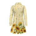 thumbnail image 5 of DISNIMO Sunflower Dress for Girls Music Note Dresses Kid Dress Long Sleeve Girls Casual Long Sleeve Dresses Size 9-10 Childrens Skater Dress Kids Midi Dresses Girls Swing Dress Girls Clothing, 5 of 7