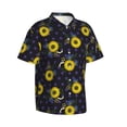 thumbnail image 2 of Balery Sunflowers Print Men's Hawaiian Shirts Short Sleeve Beach Shirt Relaxed Fit Vacation Button Down Shirts-3X-Large, 2 of 9
