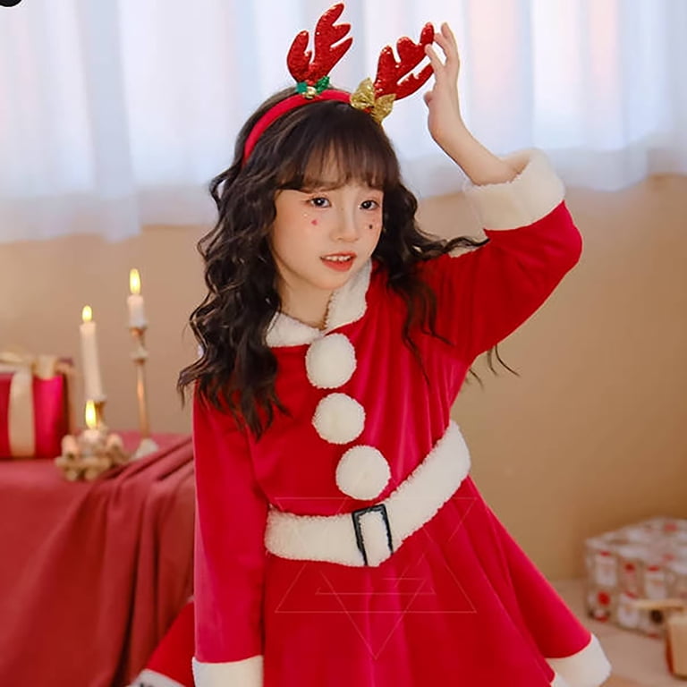 girl christmas dress Baby/Kids/Toddler Girls Christmas Plaid Dress For Xmas Party 4-5Y main image 1