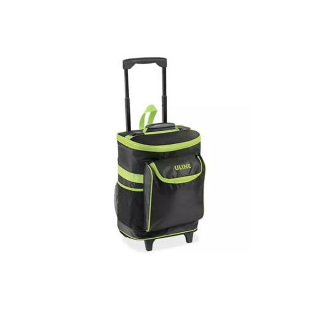 Uline Rolling Cooler Black and Lime S23879 New from Usa