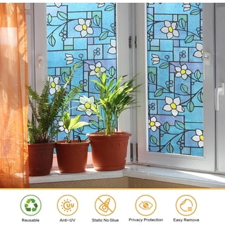 Coavas Window Privacy Film Frosted Glass Static Cling UV Sun Blocking Heat Control Window Tint Day And Night Insulation Home Bathroom Door Decorative Frosting Cover, 17.5 X 78.7 Inch, Gray