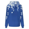 thumbnail image 3 of WREESH Women's Trendy Oversized Hoodie Fashion Floral Print Long Sleeve Casual Sweatshirt Drawstring Hooded Pullover Blue, 3 of 5