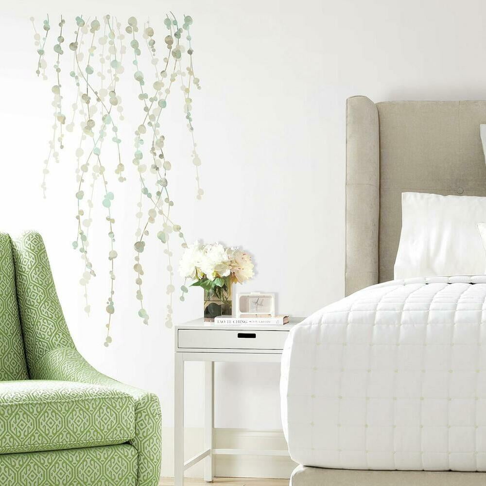 RoomMates Green Hanging Vine Watercolor Peel and Stick Wall Decals, 21.