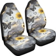 thumbnail image 3 of XYZCANDO Car Seat Covers Polyester Fabric Car Front Seat Covers Thin Car Front Seat Covers Decorative Breathable Van Truck, Sunflower and Butterflies, 3 of 10
