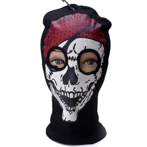 Printed White Skeleton Skull Beanie Full Face ski mask Scary Biker
