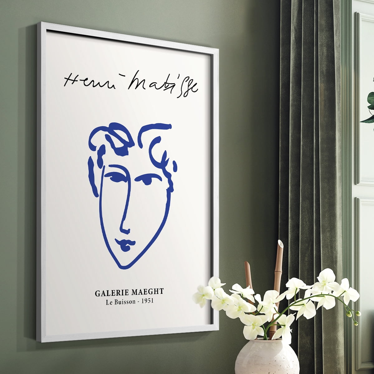 Matisse CVII Framed Print in White Solid Wood 8 x 10 Framed Print