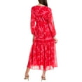 thumbnail image 2 of Taylor womens  Shirred Midi Dress, 10, Red, 2 of 3