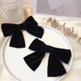 thumbnail image 3 of 2 lazos de terciopelo para el pelo, clips para cinta de pelo negro, 4 pulgadas, pinzas de cocodrilo de gran caída, accesorios para el cabello para mujeres, niñas, niños y bebés, 3 of 4