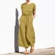 thumbnail image 1 of Pantalones Mamelucos sueltos de mujer Pantalones de mameluco de pierna ancha de algodón casual (Amarillo S) Ygjytge Amarillo T S para Mujer, 1 of 1
