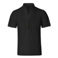 thumbnail image 5 of Ashirexll Mens T-shirts, Big and Tall Shirts for Men, Summer Shirts Casual Standing Collar Button V-Neck Short Sleeve Tops, 5 of 7