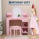 thumbnail image 3 of Rosa 2-in-1 para niños vanity mesa y stool set con mirror: ideal para makeup escritorio para girls aged 3 - 9, 3 of 7