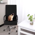 thumbnail image 5 of Stretch Waterproof Office Desk Chair Cover Rotating Armchair Slipcovers Stripe Jacquard Large Size, Black(Only Chair Cover), 5 of 8