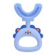 thumbnail image 1 of Cepillo de dientes en forma de U Limpieza completa de 360° Forma encantadora Peso ligero Herramientas de cepillado bucal cómodas y seguras para niños Azul de 2 a 6 años, 1 of 9
