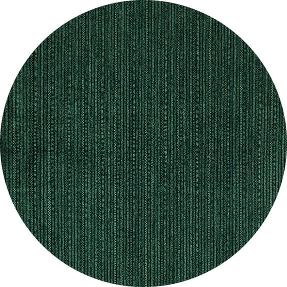 Ahgly Company Machine Washable Indoor Round Abstract Turquoise Blue Modern Area Rugs, 3' Round
