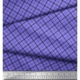thumbnail image 2 of Soimoi Purple Poly Georgette Fabric Diagonal Check Print Fabric by the Yard 52 Inch Wide, 2 of 3