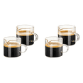 thumbnail image 1 of Espresso Cups Set of 4, 4 OZ Double Spouts Cups, Espresso Shot Glasses, Milk Cup with Handle, Clear Glass, Espresso, 1 of 8