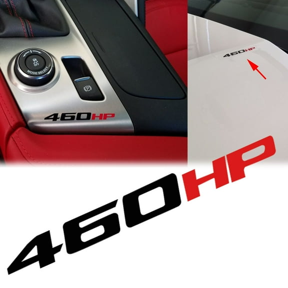 Xotic Tech 1pcs 460 HP Vinyl Decal Trim Front Hood Decoration Sticker for Chevrolet Corvette C7 Singray Z51