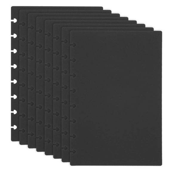 Uxcell 4 Pair Discbound Notebook Cover, 5.75" x 8.74" Junior Size PP Disc Planner Cover, Black
