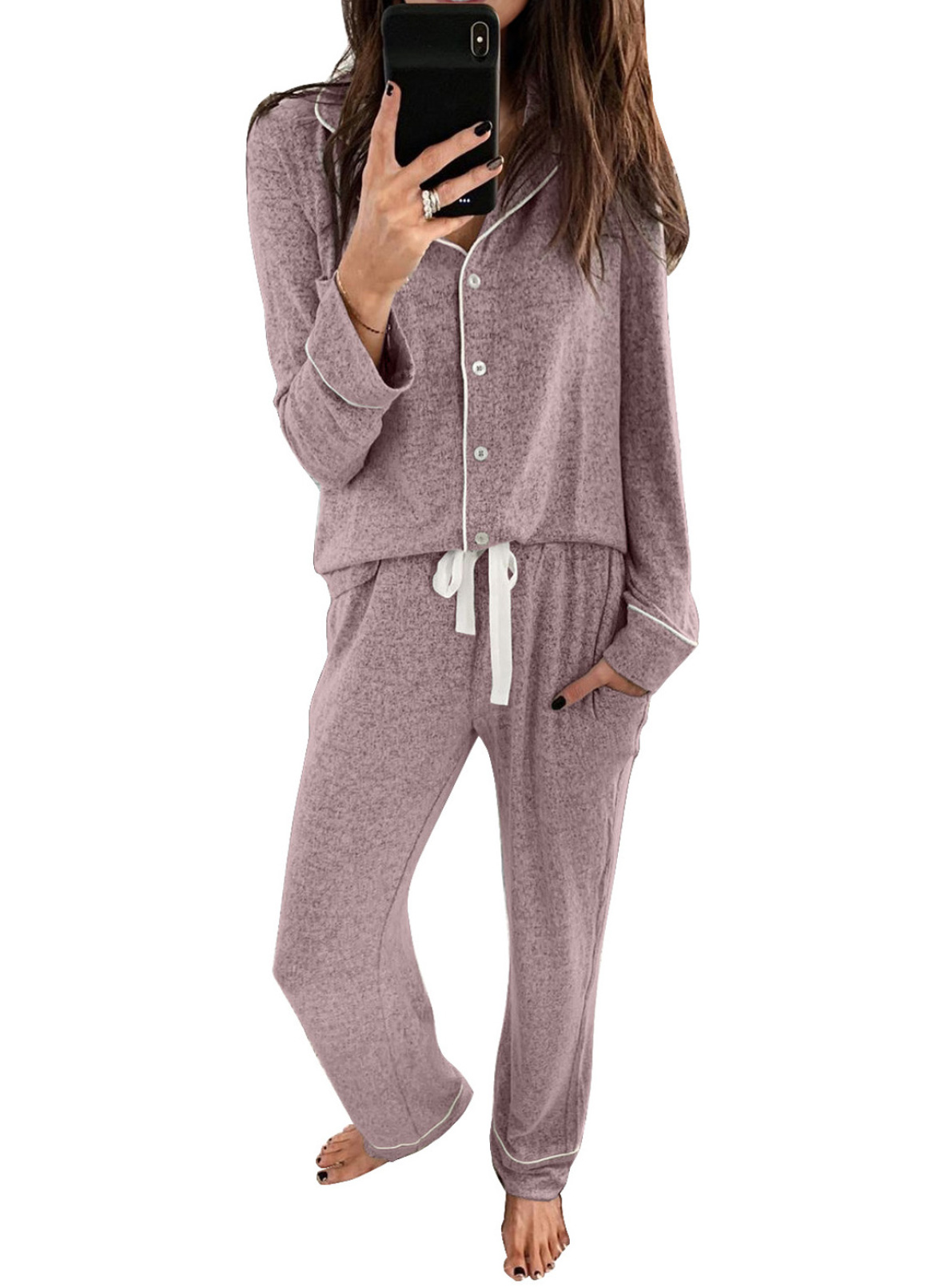 Cosy Nightwear V Neck Sleepwear 