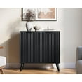 thumbnail image 5 of 31.5" Sideboard Buffet Cabinet with Storage, Modern Fluted Accent Credenza with Doors & Adjustable Shelves, Wood Coffee Bar Console Table for Living Room, Dining Room, Kitchen or Entryway Black, 5 of 7