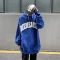 thumbnail image 2 of Sudaderas con capucha para hombre Sudaderas con capucha azules gráficas Ropa para hombre Hip Hop Sueltas Color pastel Sin marca Una pieza Diseñador Estética, 2 of 5