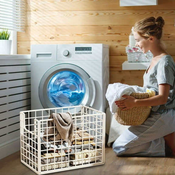 Miogawg Laundry Hamper, Large Metal Wire Frame Laundry Organizer Basket, Freestanding Tall Clothes Hamper, Dirty Clothes Hamper Organizer Storage For Bedroom, Bathroom, Dorm