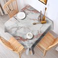thumbnail image 2 of White Gray Rose Gold Marble Pattern Square Tablecloth,Waterproof Square Table Cover,Wipeable Spillproof Washable Table Cover for Home Kitchen Party Decor 60"x60"(152x152cm), 2 of 6