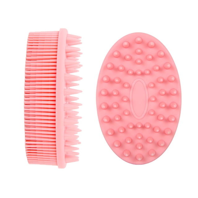 Cepillo de baño y champú de silicona suave para bebés, doble cara con cerdas elásticas para masaje y limpieza profunda. Ideal para piel sensible y cuero cabelludo, promueve la circulación y reduce la