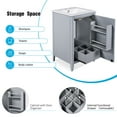 thumbnail image 5 of 20.3" Freestanding Bathroom Vanity with Ceramic Sink, Small Storage Bathroom Cabinet with Hidden Door Shelf, Removable Drawer, Groove Line Design Finish,Grey, 5 of 7