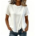 thumbnail image 6 of yillto Women Short Sleeve Tops Fashion Loose Blouses Fall Trendy Dressy Casual Shirts for Womens S-5XL, 6 of 7