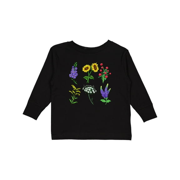 Inktastic Group of Beautiful Wildflowers Boys or Girls Long Sleeve Toddler T-Shirt
