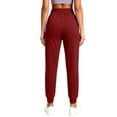 thumbnail image 5 of Mifsaly Jogger Pants for Women Drawstring Elastic Waist Tapered Joggers Breathable Slim Fit Running Exercise Outdoor Athletic Bottoms with Pockets Wine,L, 5 of 9