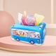 thumbnail image 4 of Caja de pañuelos para bebés con 10 cajones de autobús para toallas de mano para pequeños en edad preescolar azul Hugo Juego sensorial, 4 of 8