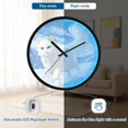 thumbnail image 5 of Indoor 12' Voice-Activated Luminous Decoration Wall Clock With LED Night Light White Cat, 5 of 8