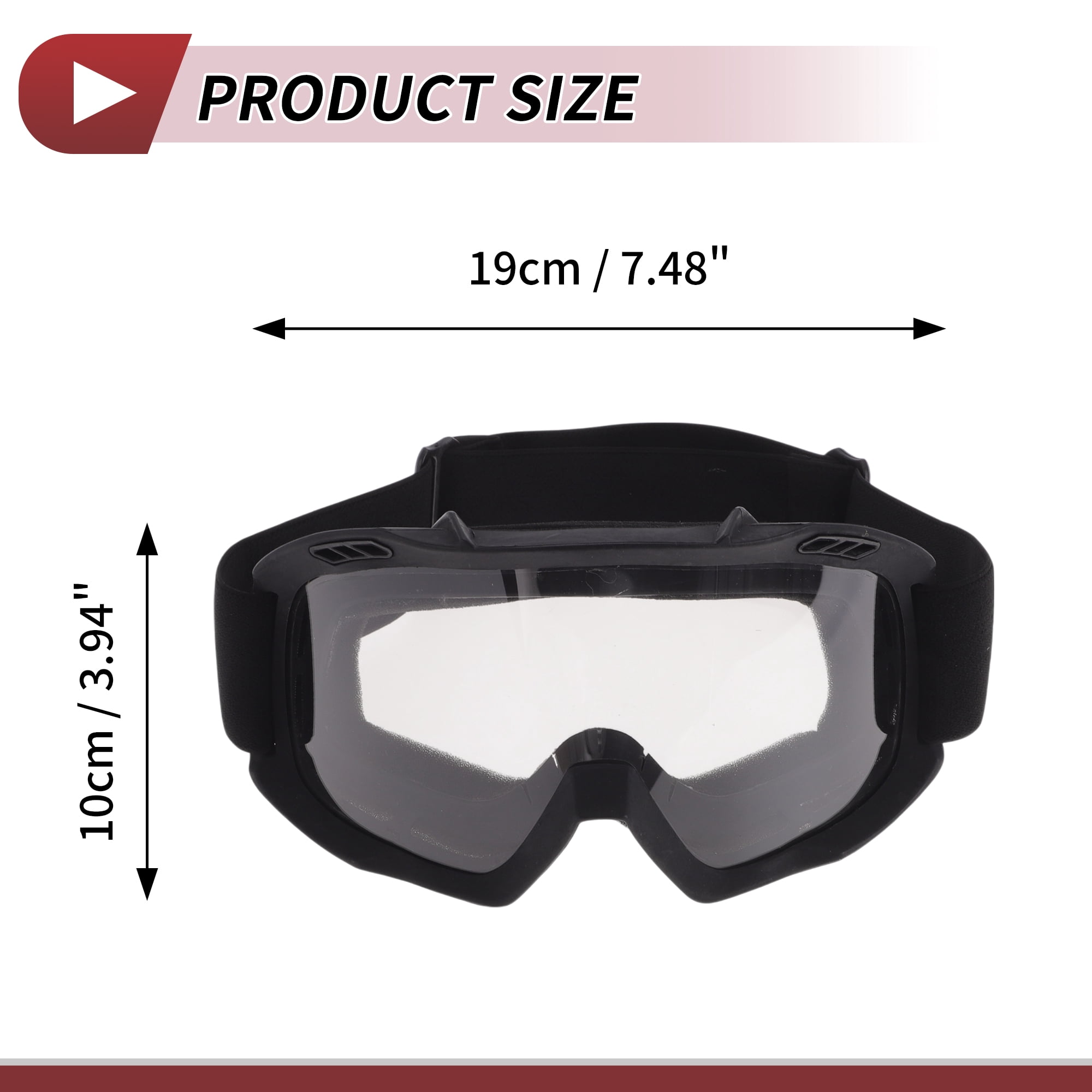 Unique Bargains Motorcycle Riding Goggles PC Cycling Sunglasses Clear Lens Black Frame