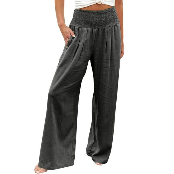 Velaura Women Harem Pants Casual High Waist Came Sweatpants for Women Womens Casual Pants Linen High Waist Pants for Women Work Casual Women Beach Clothes Women Fashion Elastic Waist Pant With Pocket