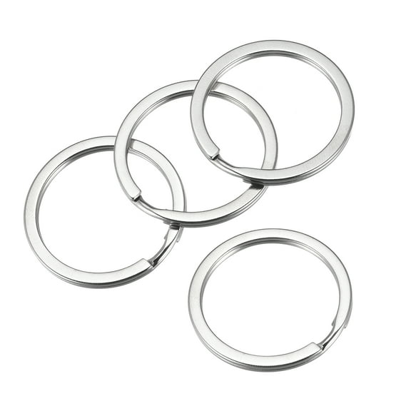 Uxcell 2x32mm Split Keychain Rings Round Flat Key Holder Carbon Steel Silver Tone 36 Pack
