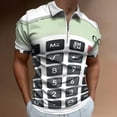 thumbnail image 2 of Calculator Men Zipper T-shirt Summer Casual Short Sleeve T-shirt Top, 2 of 7