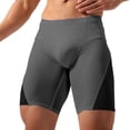 thumbnail image 5 of Mifsaly Mens Compression Biker Shorts High Waisted Stretch Workout Shorts Breathable Comfy Running Cycling Gym Underwear Gray,S, 5 of 6
