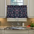 thumbnail image 2 of Yayeee Kitchen Curtains Tier Pair Light Filtering 27"x36" Rod Pocket Short Cafe Window Panel, Red Fireworks Pattern, 2 of 7
