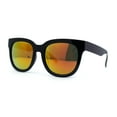 thumbnail image 2 of Womens Round Thick Horn Rim Color Mirror Boyfriend Sunglasses Black Orange Mirror, 2 of 4
