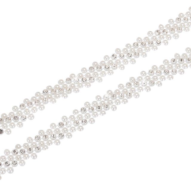 5 Yardas de Plana Espalda Perla Apliques Bandas con Diamante Incrustaciones Artesanía Encaje Imitación Diamantes Bricolaje Cuentas Cadena Cuentas Cadena Decoraciones