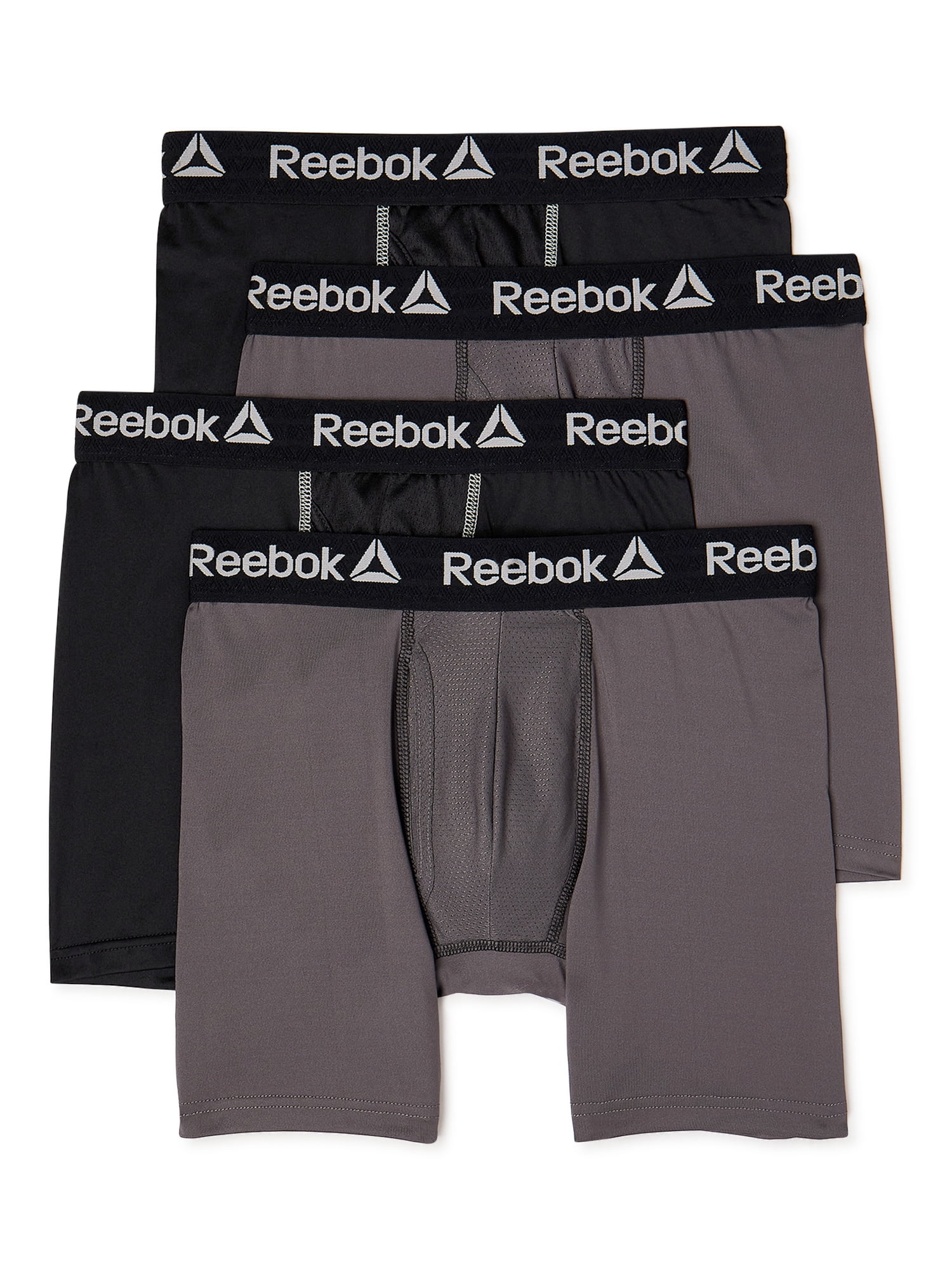 Reebok Men's Performance Regular Leg Boxer Briefs, 4 Pack - Walmart.com