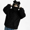 thumbnail image 5 of Miluxas Frog Hoodie Teen Girls Cute Oversized Hoodies Women Sweatshirt Solid Casual Pullover Tops with Pocket Black XXXL(XXXL), 5 of 9